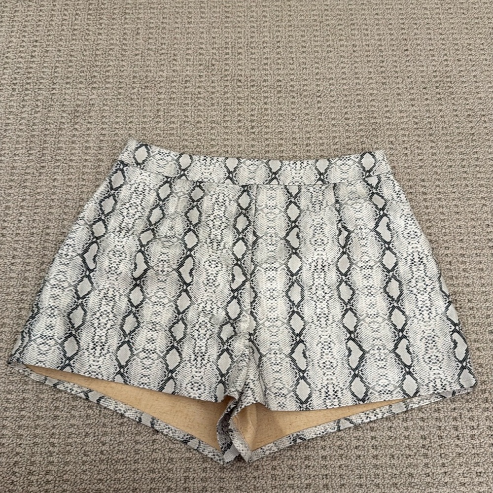 Snake Skin Leather Shorts
